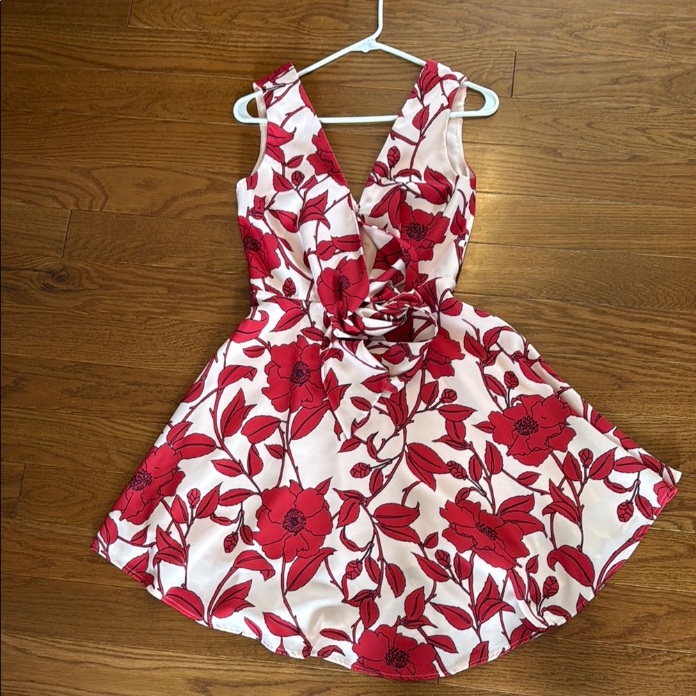 KEEPSAKE the Label Red and Cream Floral Dress
